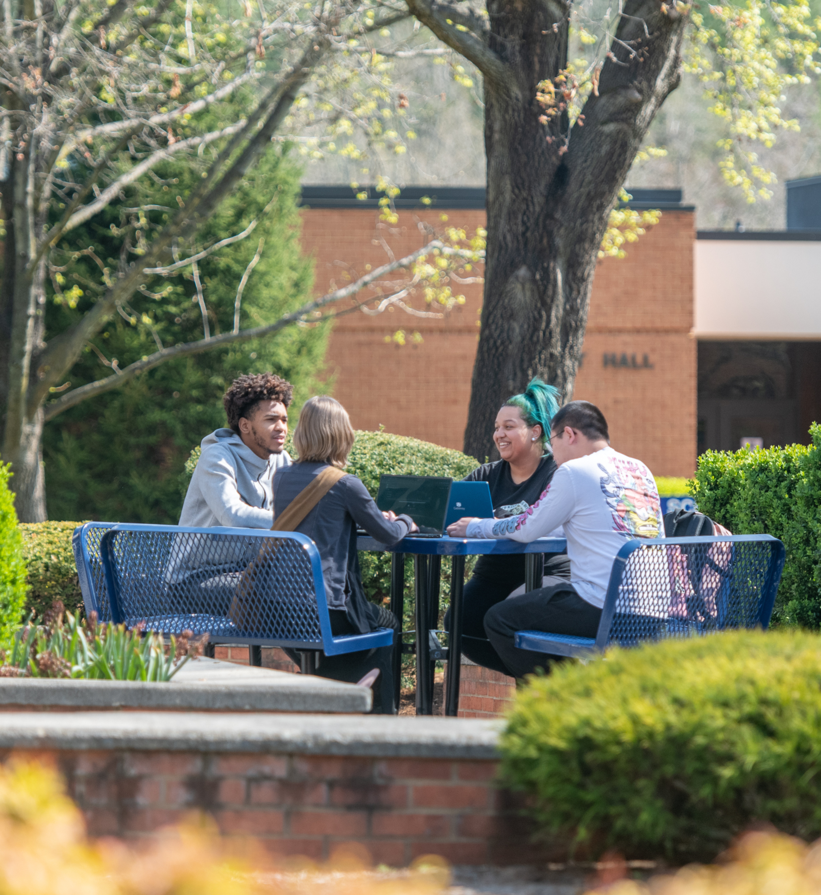 Students outside of Moomaw Center